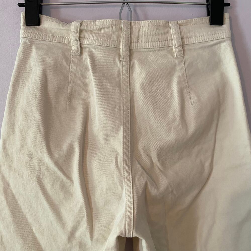 Marine Layer Bridget Crop Cream Wide Leg Jeans Pants Minimalist Women's size 2 - Picture 8 of 13